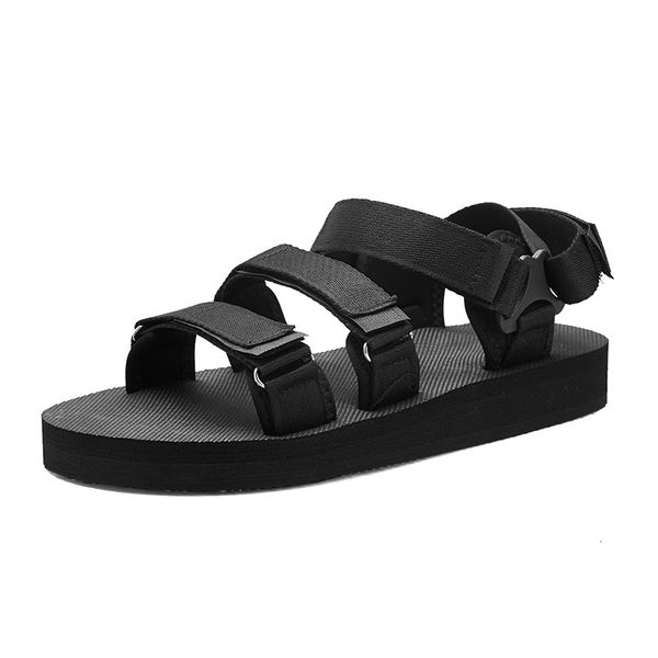 

dress shoes mens casual outdoor fashion sandals summer beach open toe light non-slip men flats 9iwt, Black