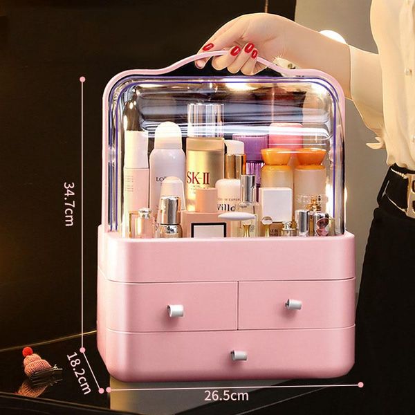 

storage boxes & bins makeup dustproof cosmetic box rack deskskin care products lipstick beauty drawer
