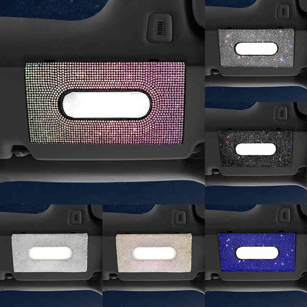 

car sun visor box diamond tissue paper holder mask case sunvisor hanging napkin auto interior accessories