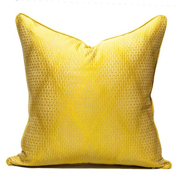 

pillow case secret grid golden yellow pillowcase square hug sofa cover household goods polyester material simple