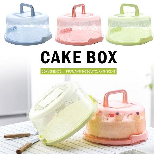 

storage bottles & jars cake box round handheld cupcake container plastic bar kitchen tool birthday sealing no deformation