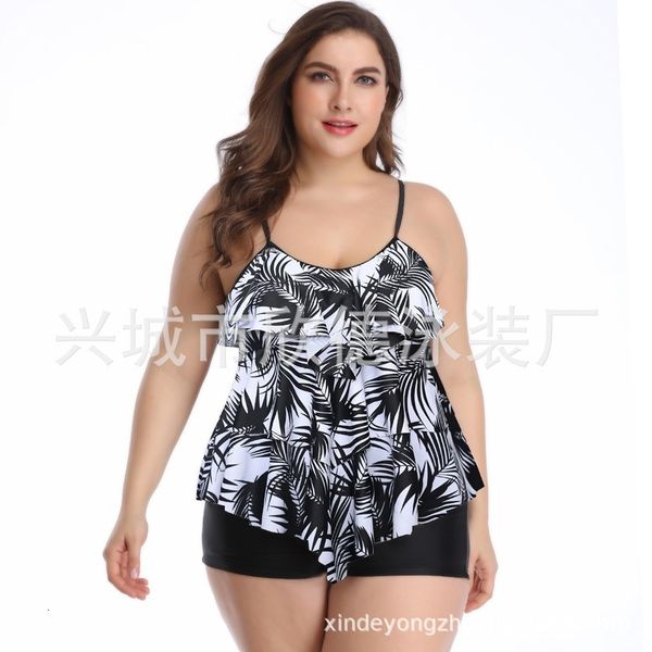 

2021 bikini summer large boxer print swimsuit, White;black