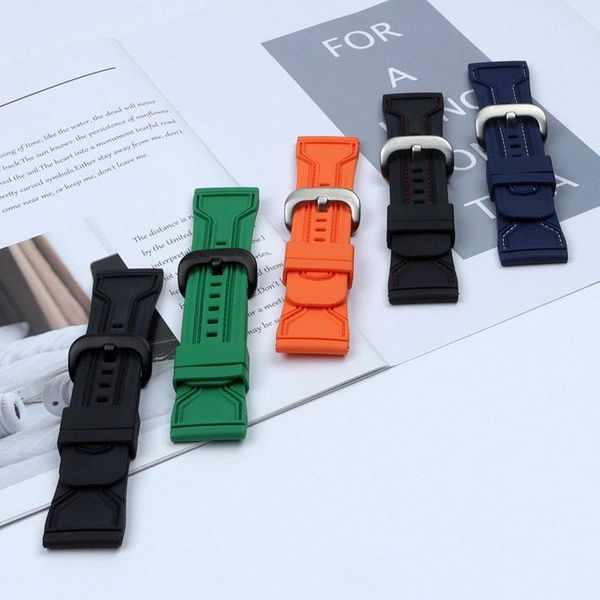 

watch bands 28mm men's watchbands for seven on friday strap silicone rubber accessories waterproof wrist men bracelet belt, Black;brown