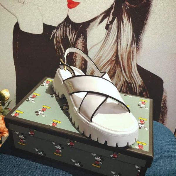 

sandals designer thick sole sandalias plataforma mujer patent leather summer flat women beach sandles lady platform shoes femme, Black