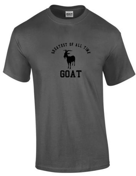 

greatest of all time goat baseball soccer boxing mma sports legend gray t-shirt, White;black