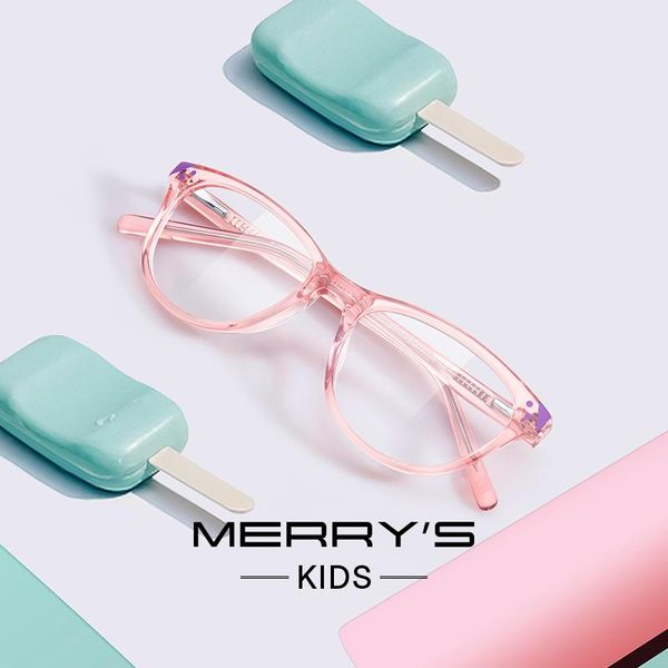 

sunglasses merrys design cat eye girls glasses frames kids anti blue ray light blocking computer for girl acetate s7800flg, White;black
