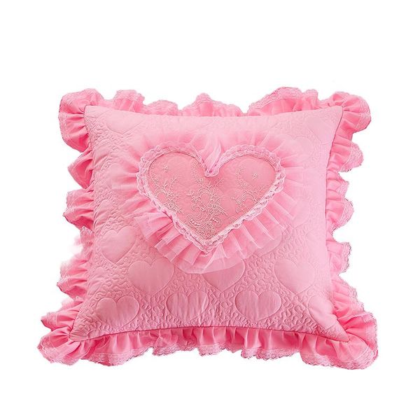 

cushion/decorative pillow 50x50cm huge heart cushion for sofa soft wedding bed home decoration pad stuffed pure cotton lace square cushions