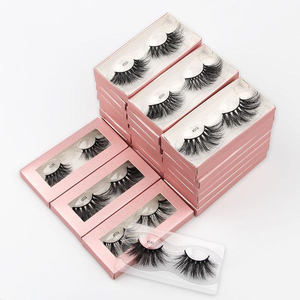 

european and american exaggerated fluffy 25mm real mink hair false eyelashes 3d thick lengthened 1 pair of