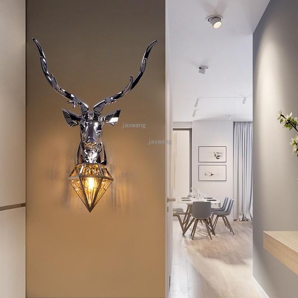 

wall lamps american decor deer sconces lighting modern beside bedroom lamp nordic led creative aisle light fixtures
