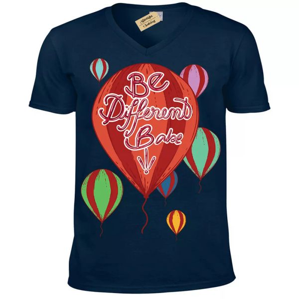 

ser diferente nena camiseta individual hombre cuello en v, White;black