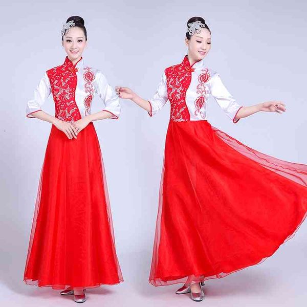 

the chorus costume chinese folk music guzheng erhu performance clothing men and women, Black;red