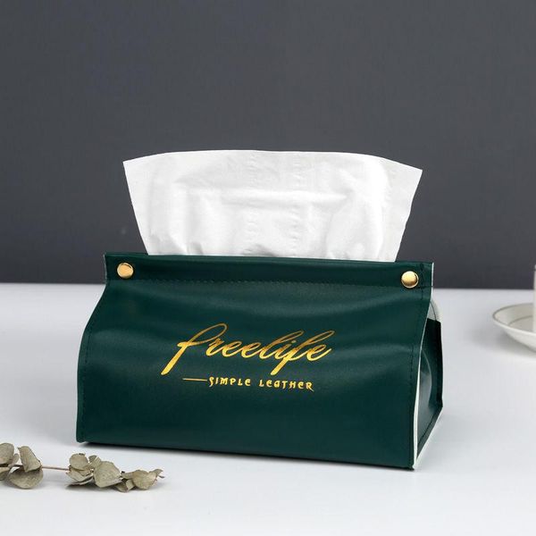 

tissue boxes & napkins creative gold stamp pu leather paper bag modernized napkin holder toilet storage box home decoration car use