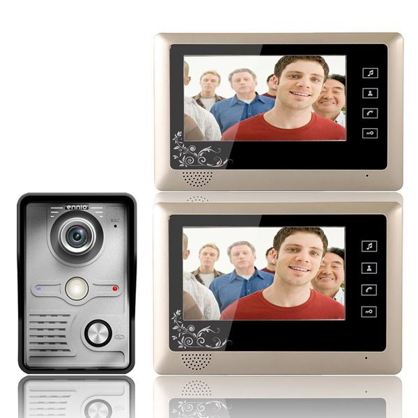 

inch video deurtelefoon deurbel intercom systeem kit 1-camera 2-monitor nachtzicht gratis verzending groothandel portero door phones
