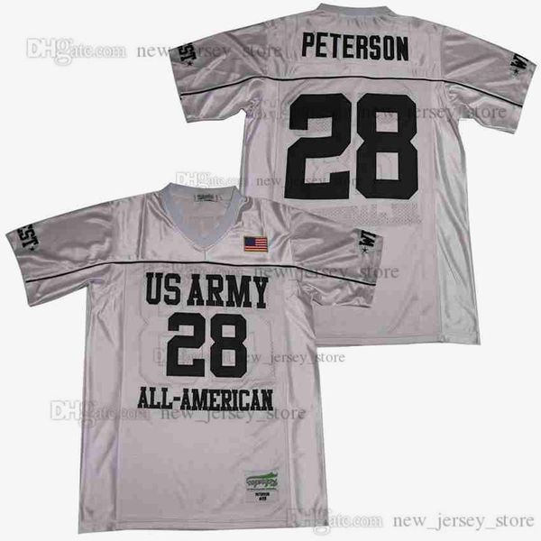 

movie adrian peterson #28 all american jersey custom diy design stitched college football jerseys, Black