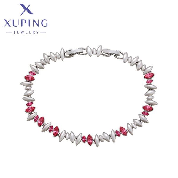 

link, chain xuping jewelry fashion luxury crystal bracelet for women girlfriend birthday gifts a00281511, Black