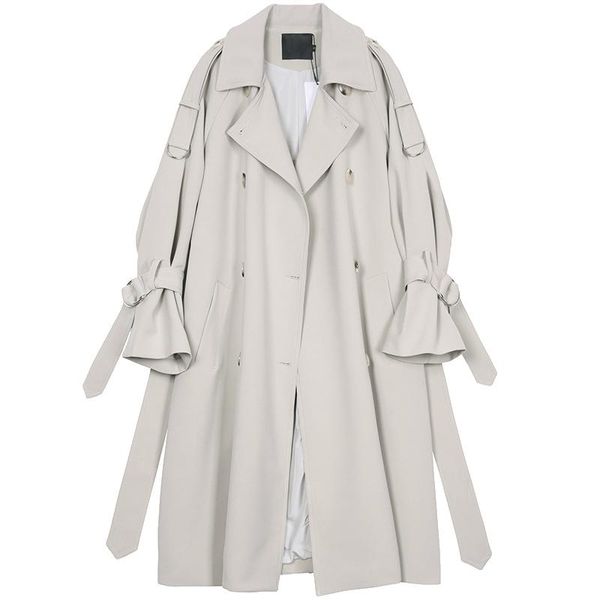 

women's trench coats long coat for women raglan sleeve double breasted clothes 2021 korean fashion loose plus size overcoat 7xl, Tan;black