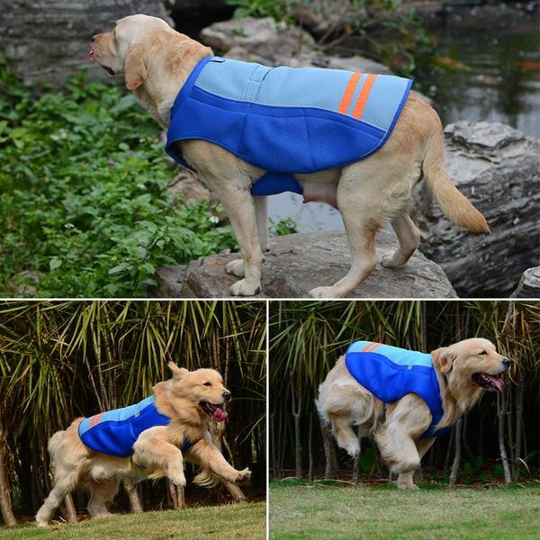 

dog apparel cooling vest pet summer harness comfortable cooler jacket with reflective strip