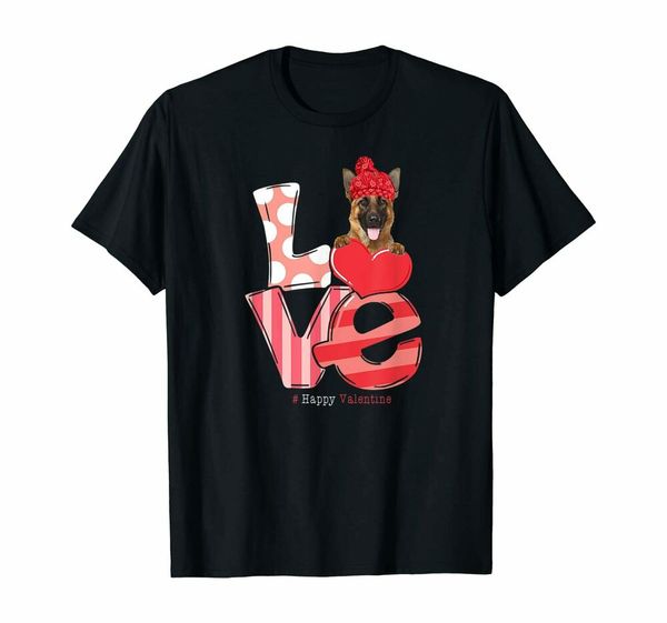 

love german shepherd shirt valentine day 2021 gift dog lover t-shirt, White;black
