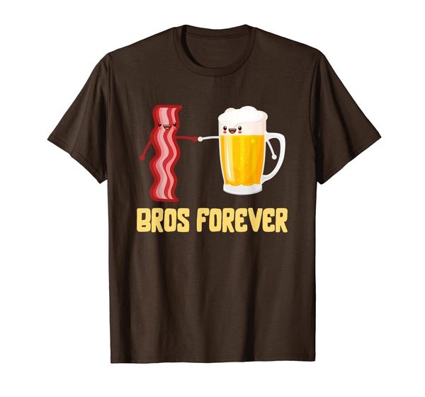 

alcohol shirts bros forever tees beer bacon funny food gifts, White;black