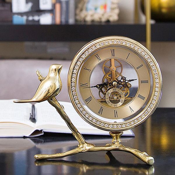 

desk & table clocks arrival clock for home decoration,bird metal vintage deskwatch