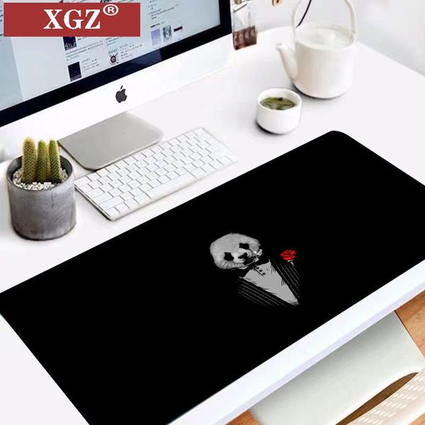 

mouse pads & wrist rests xgz animal panda picture pad is suitable for gamer accessories office cs go table with anti-slip mat 80x30cm 40x90c