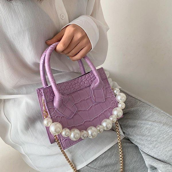 

evening bags chain satchel with pearl chic style leather handbags for women crossbody bag mini hand luxury small shoulder