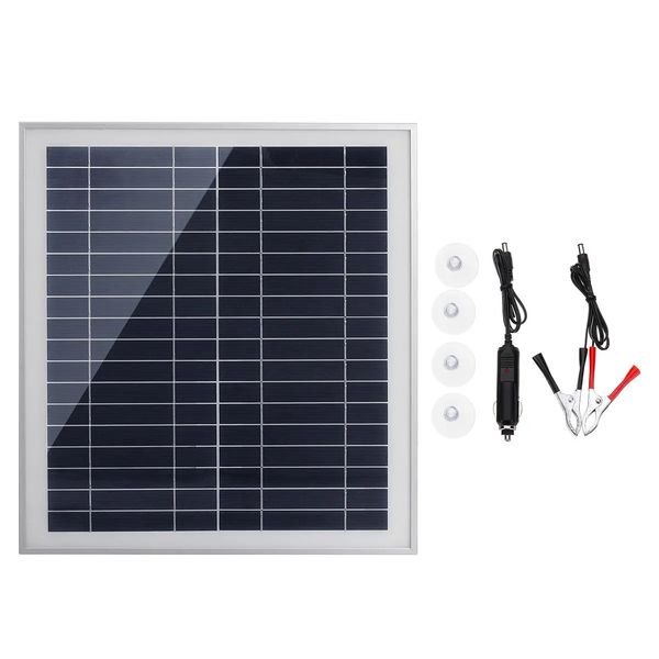 

25w portable solar panel kit dc usb charging double port suction cups camping traveling