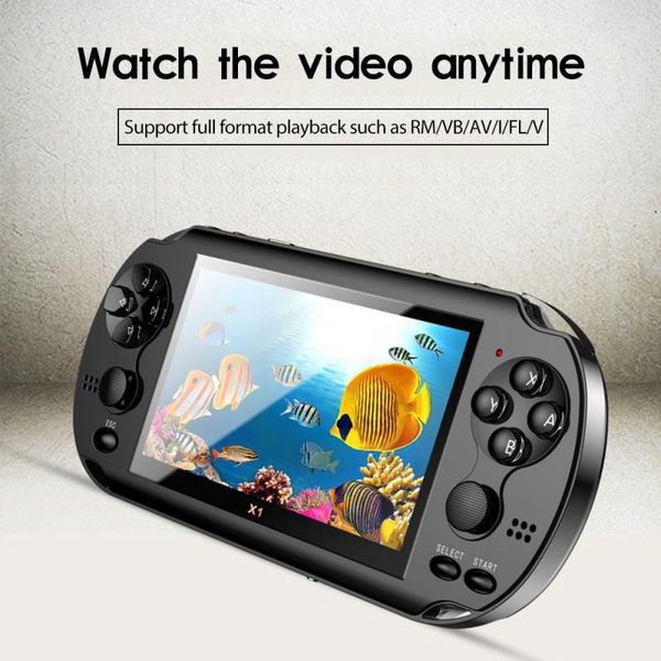 

portable game players x1 handheld for gamepad video consoles 4.3inch colour lcd sreen built-in 8g memory