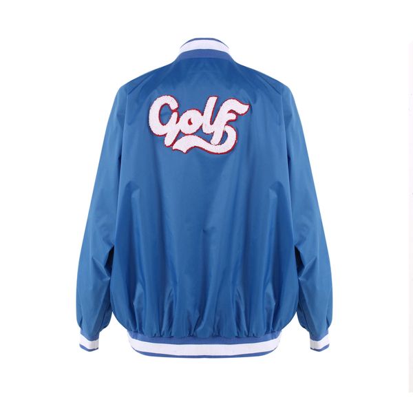 

golf wang blue script varsity jacket mv4x, Black;brown