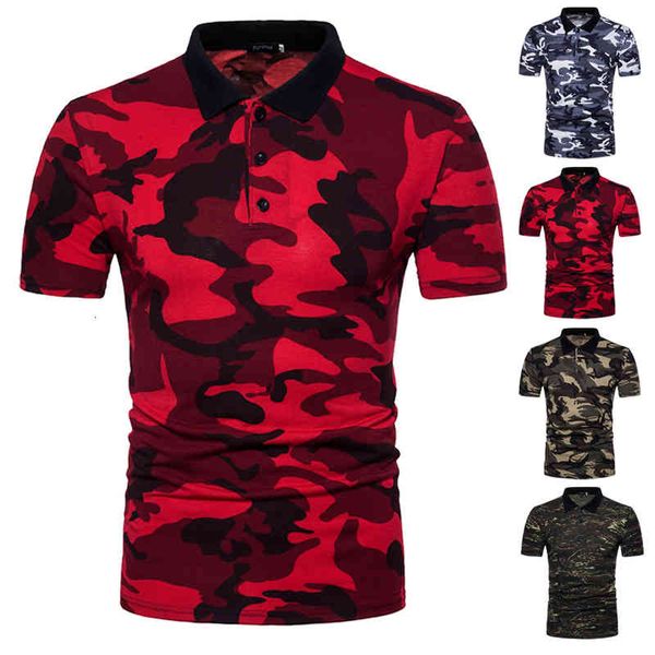 

camo shirt short mens sleeve casual sports slim fit muscle tee camouflage men fashion t-shirt turn down collar, White;black