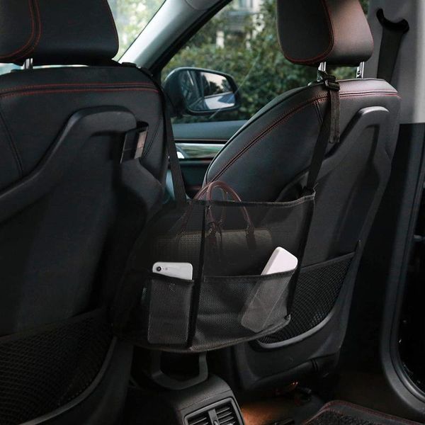 

car organizer safego net pocket handbag holder between seats for storage documents