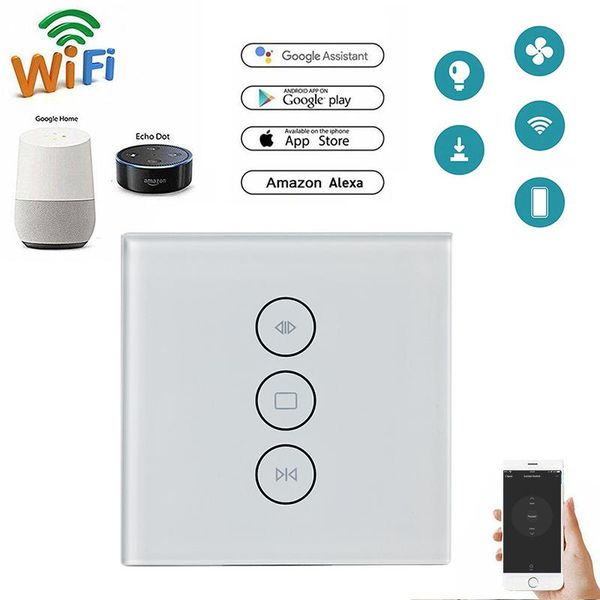

smart home control eu wifi touch curtain switch wall voice by alexa /google phone for electric motor