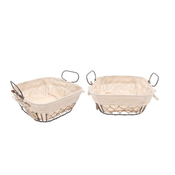 

iron art basket industrial style kitchen snack storage picnic bread container baskets