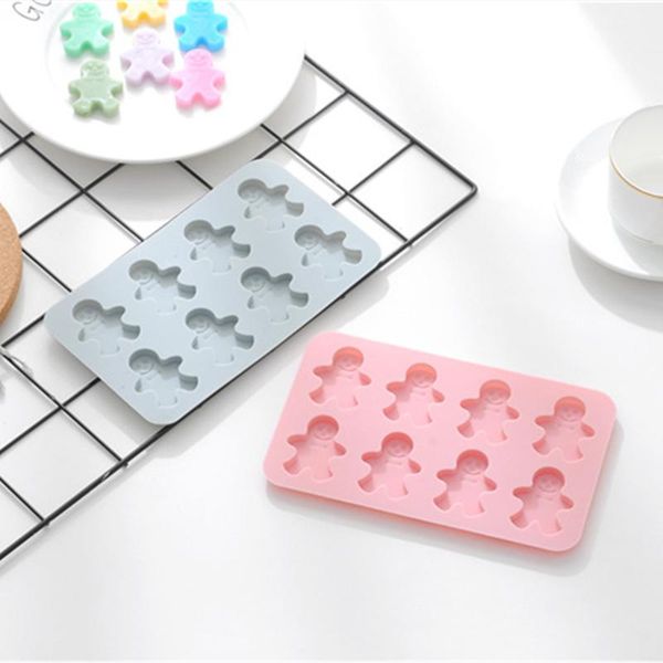 

baking moulds 8 cavity xmas gingerbread man style christmas silicone mold fondant cake mould chocolate candy decoratingtool ice 3d