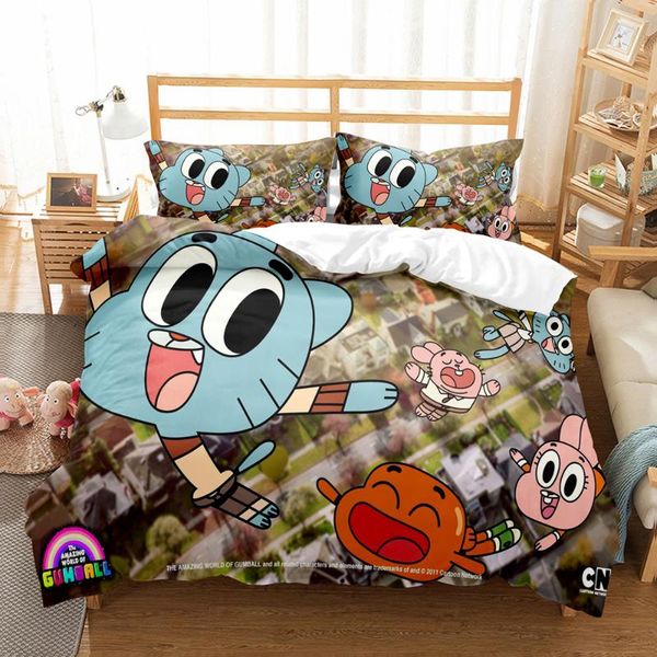 

amazing chewing gum world bedding set cartoon kids comforter 3d print luxury duvet cover home textile  king single size sets