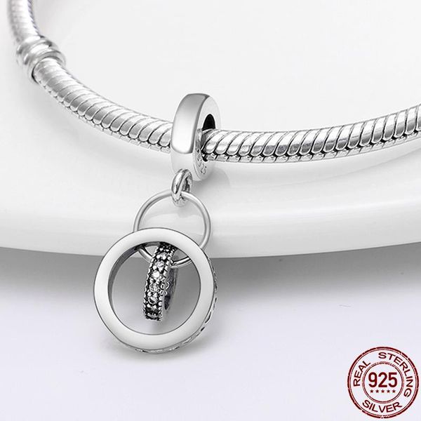 

other trend 925 sterling silver heart-to-heart dangle charm beads fit original bracelet pendant necklace jewelry