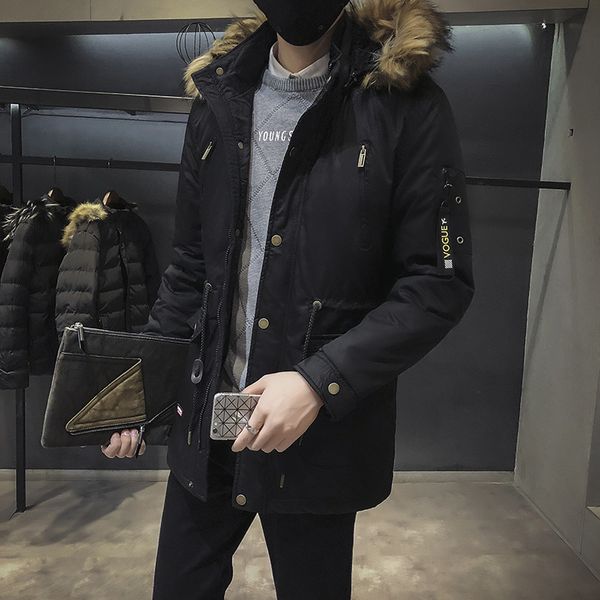 

Winter Men Plush Cotton Jacket Thicken Warm Jacket, Black;brown