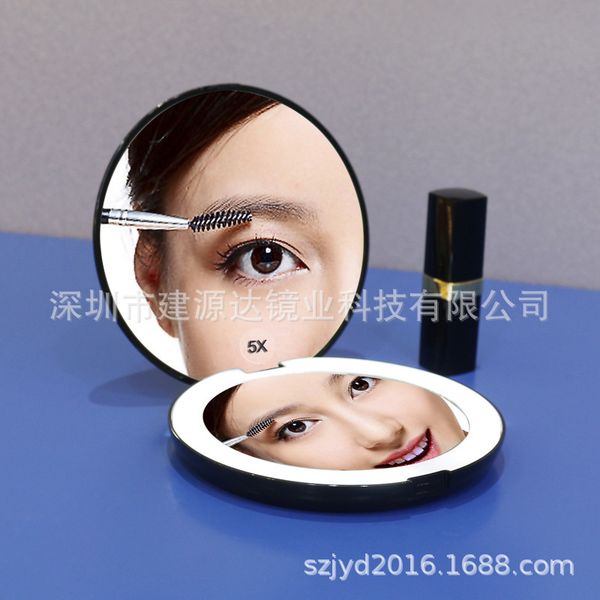 

mirrors mini portable led make-up folding luminous quick sale 7x magnifying make-up