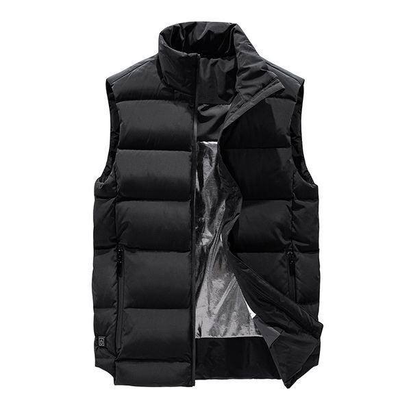 

godlikeu men jacket winter vest down cotton sleeveless waistcoat thick casual warm coat, Black;white