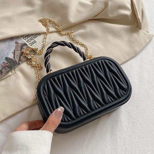 

evening bags personality ladies leather handbag 2021 designer handbags trendy single shoulder bag wild chain messenger small square