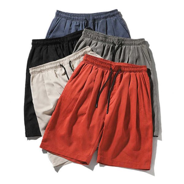 

men's pants 100% polyester summer breathable solid casual shorts men sportswear sweat male loose short 5rv2, Black