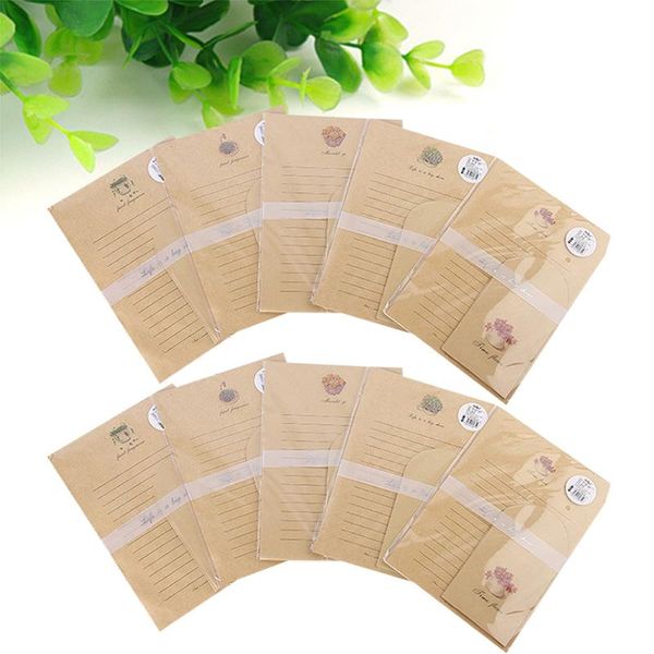 

gift wrap 10 sets envelope simple beautiful stationery for woman girl (random pattern)