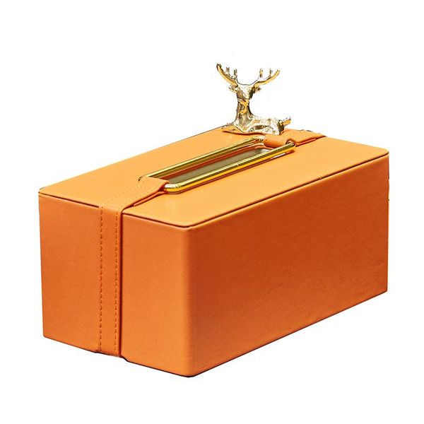 

tissue boxes & napkins american square leather box living room decoration removable storage art brass deer kitchen