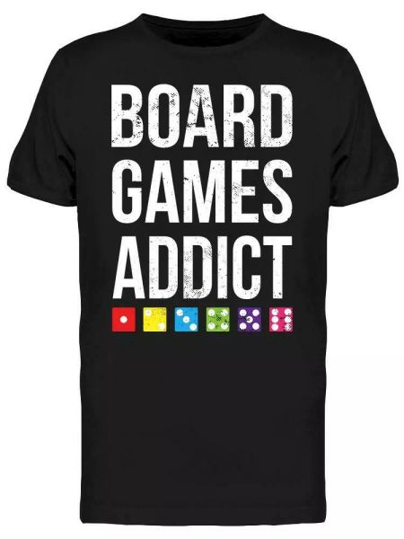 

board games addict tee men's -image by shutterstock, White;black