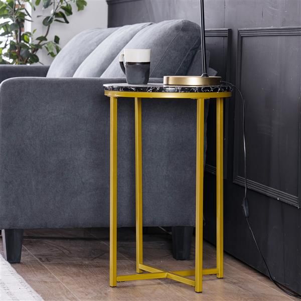 

living room furniture marble simple 90 round iron sofa side coffee table black