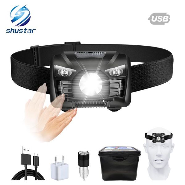 

bike lights highlight waterproof bicycle light chargeable led headlamp induction switch headlight 3 display mode for cycling lighting