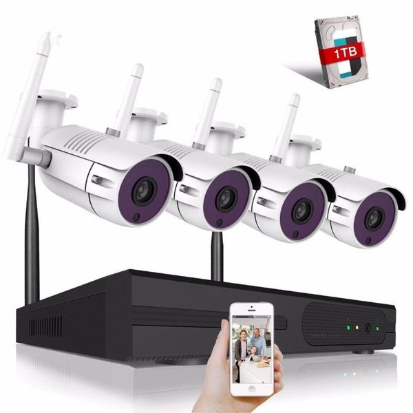 

system 960p nvr 4pcs 1.3 mp ir outdoor p2p wireless wifi ip camera security surveillance kit systems cctv