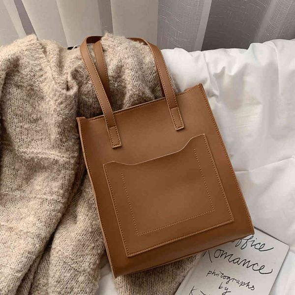 

bag pu leather casual tote bag vintage luxury handbag for women 2021 designer fashion shoulder female brand big shopper