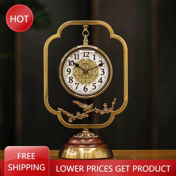 

desk & table clocks creative electronic clock metal vintage retro mechanical alarm luxury copper kitchen sveglia da comodino watch