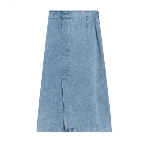 

skirts casual denim women fashion split mid calf length vintage blue saia ladies high waist jeans 5llz, Black
